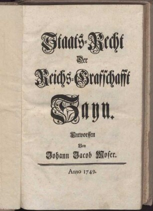 Staats-Recht der Reichs-Grafschafft Sayn