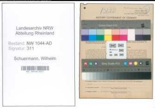 Entnazifizierung Wilhelm Schuermann , geb. 10.11.1889 (Amtsoberinspektor)