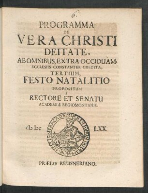 3: Festo Natalitio Propositum
