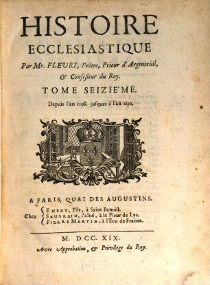 Histoire Ecclesiastique, 16. Depuis l'an 1198. jusques à l'an 1230