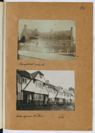 Estate Office, London-Hampstead. Hampstead Garden Suburb, London-Hampstead: Ansichten (aus: Skizzen- und Fotoalbum 26)