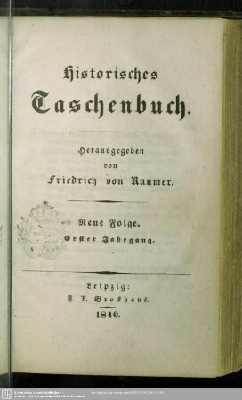 N.F.1.1840: Historisches Taschenbuch