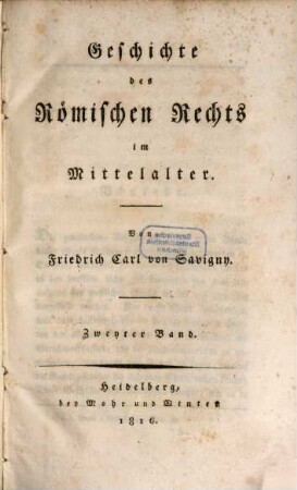 Geschichte des Römischen Rechts im Mittelalter, 2