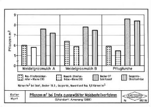 Pflanzen m2 bei Ernte, ausgewählter Maisbestellverfahren, Standort Amerang 1988