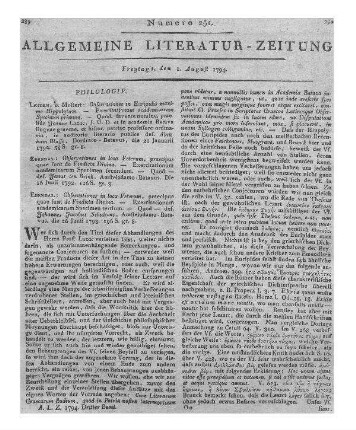 Brink, J. ten: Observationes in loca veterum praecipue quae sunt de vindicta divina. Praeside Joanne Luzac. Leiden: Mostert 1792 (Exercitationum Academicarum specimen. 2)