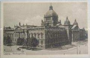 Postkarte: Ansicht des Reichsgerichts in Leipzig; um 1910