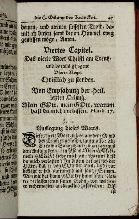 Viertes Capitel. [Das vierte Wort Christi: Mein Gott! mein Gott! etc.]