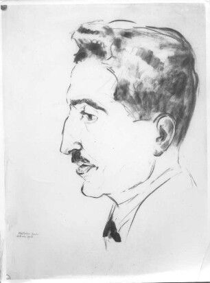 Porträt eines Mannes im Profil : Porträt eines Mannes im Profil. Kohlezeichnung (1938; E. Richter), entstanden in Ankara