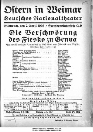 Die Verschwörung des Fiesko zu Genua