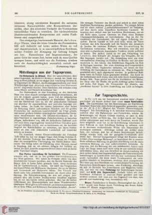 Mitteilungen aus der Tagespresse