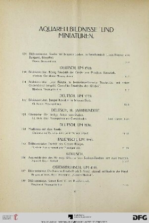 Aquarellbildnisse und Miniaturen (Nr. 129-150)