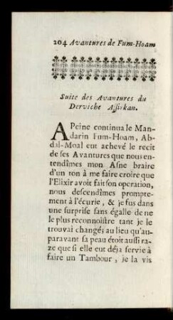 Suite des Avantures du Derviche Assirkan.