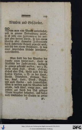 Wunden und Geschwüre.