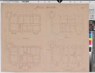 Erwitte (Erwitte) Schloß Grundriß 1919 1 : 100 68 x 87 Pause Landsbergsches Baumat Landsberg-Velen Nr. 474a