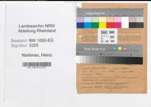 Entnazifizierung Heinz Nadenau, geb. 13.01.1891 (Reichsbahnwerkmeister)
