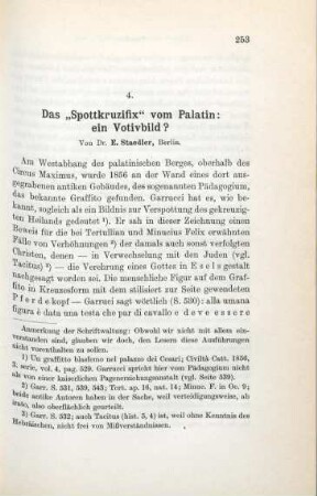 253-260 Das "Spottkruzifix" vom Palatin: ein Votivbild?