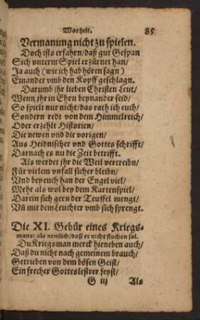 Die XI. Gebür eines Kriegsmans ...