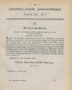 Schaumburg-Lippische Landesverordnungen