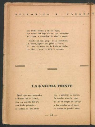 La gaucha triste