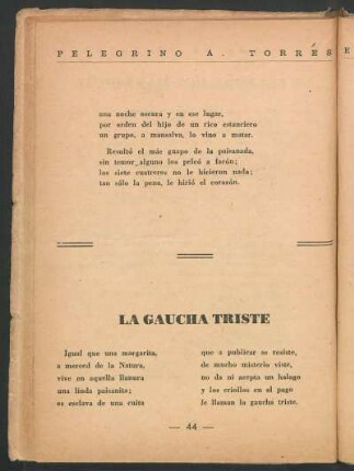 La gaucha triste