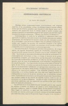 Curiosidades históricas : La cueva de Lanquín
