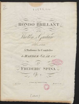 Rondó Brillant pour Violon et Guitare : Op: 2.