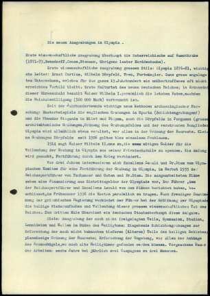 Die neuen Ausgrabungen in Olympia