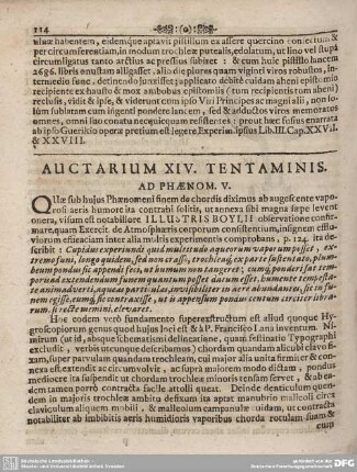 AUCTARIUM XIV. TENTAMINIS.