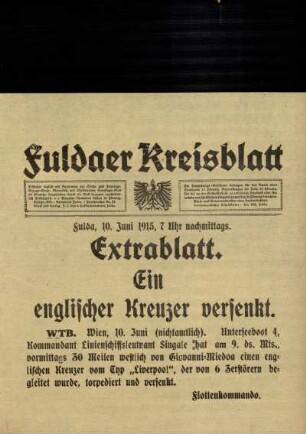 Ausgabe vom Donnerstag, den 10. Juni 1915.