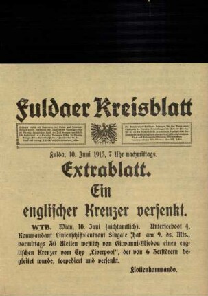 Ausgabe vom Donnerstag, den 10. Juni 1915.