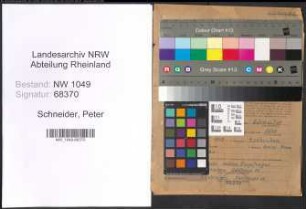 Entnazifizierung Peter Schneider , geb. 22.07.1907 (Tischler)