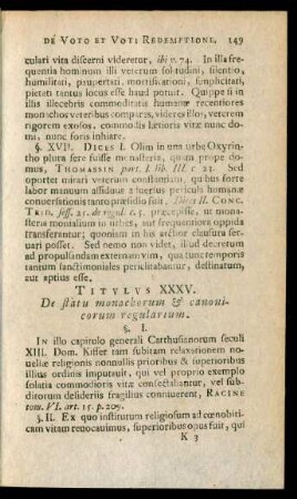Titulus XXXV. De statu monachorum & canonicorum regularium.