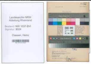 Entnazifizierung Heinz Classen , geb. 08.06.1900 (Kaufm.Angestellter)