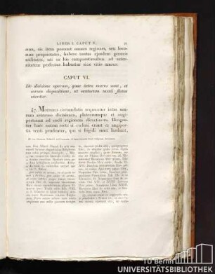 Caput VI. De divisione operum, quae intra muros sunt, et eorum dispositione, ut ventorum noxii flatus vitentur