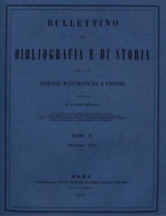 Tomo X. Ottobre 1877.