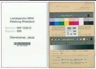 Entnazifizierung Jakob Obersheimer , geb. 17.09.1902 (Meister)