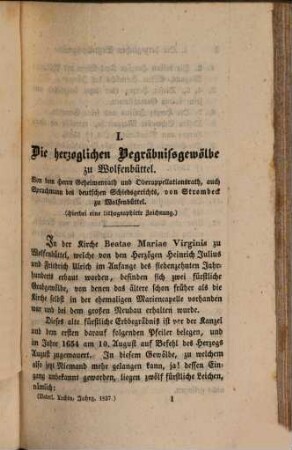 Vaterländisches Archiv des Historischen Vereins für Niedersachsen, 1837