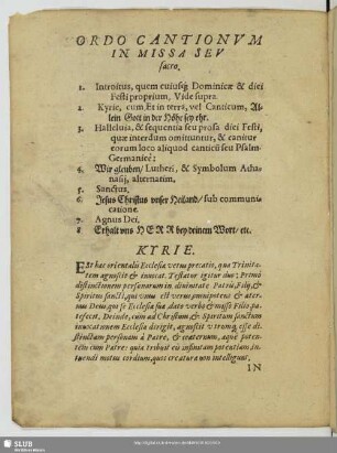 Ordo cantionum in missa