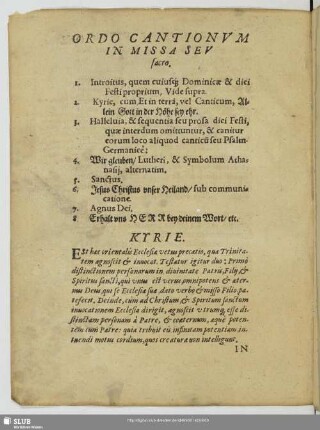 Ordo cantionum in missa