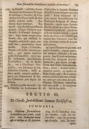Sectio III. De Objecto Jurisdictionis Summae Ecclesiasticae.