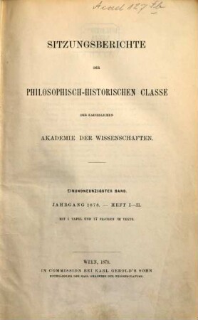 Sitzungsberichte. 91. 1878