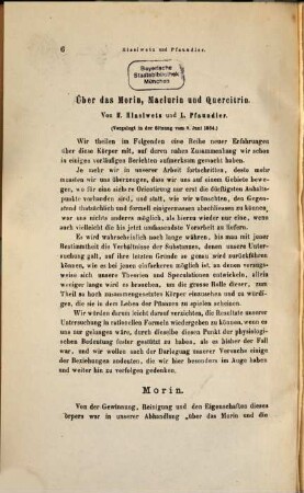 Über das Morin, Maclurin und Quercitrin : vorgelegt in der Sitzung am 18. Februar 1864