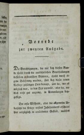 Vorrede zur zweyten Ausgabe
