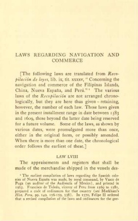 Laws regarding navigation and commerce