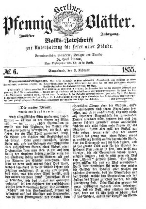 No. 6, Sonnabend, den 3. Februar