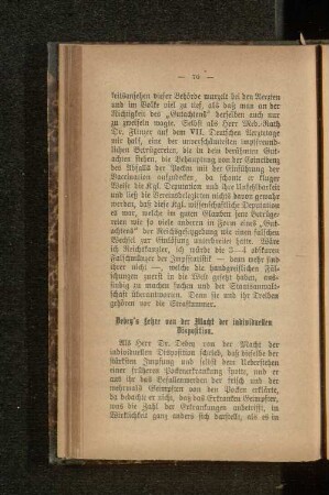 Debey's Lehre von der Macht der individuellen Disposition.