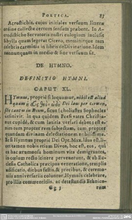 Caput XL. De Hymno. Definitio Hymni