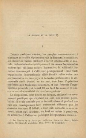 V La Guerre Et La Paix
