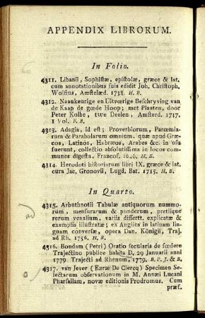 Appendix Librorum.