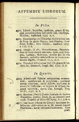 Appendix Librorum.